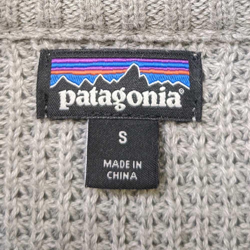 Patagonia Women's Ponderosa Pine 1/4-Zip Gray Cream Small - Picture 4 of 7